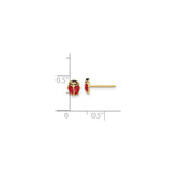 14k Yellow Gold Ladybug Stud Earrings with Red and Black Enamel Detailing, Nature Inspired Jewelry