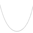 14K White Gold 0.5 mm Polished Chain Necklace, Solid