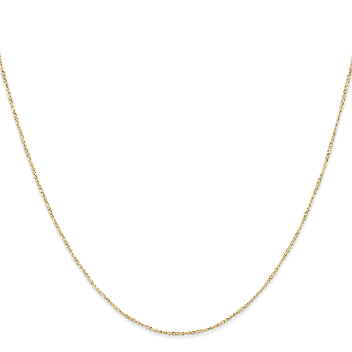 14K Yellow Gold 0.5 mm Polished Chain Necklace, Solid