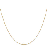 14K Yellow Gold 0.5 mm Polished Chain Necklace, Solid