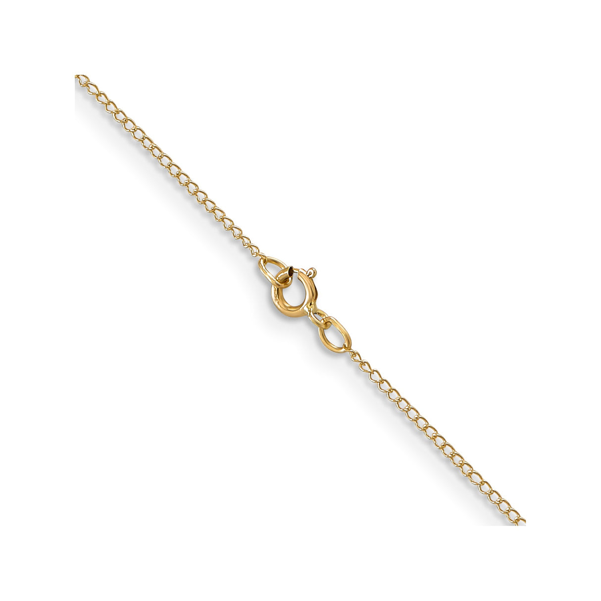 14K Yellow Gold 0.5 mm Polished Chain Necklace, Solid alternate angle
