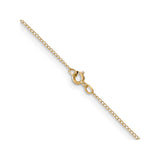 14K Yellow Gold 0.5 mm Polished Chain Necklace, Solid alternate angle
