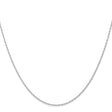 14K White Gold 0.95 mm Polished Chain Necklace, Solid