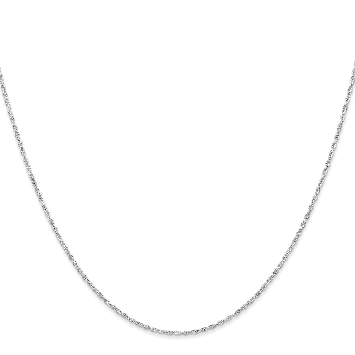14K White Gold 0.95 mm Polished Chain Necklace, Solid