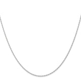 14K White Gold 0.95 mm Polished Chain Necklace, Solid