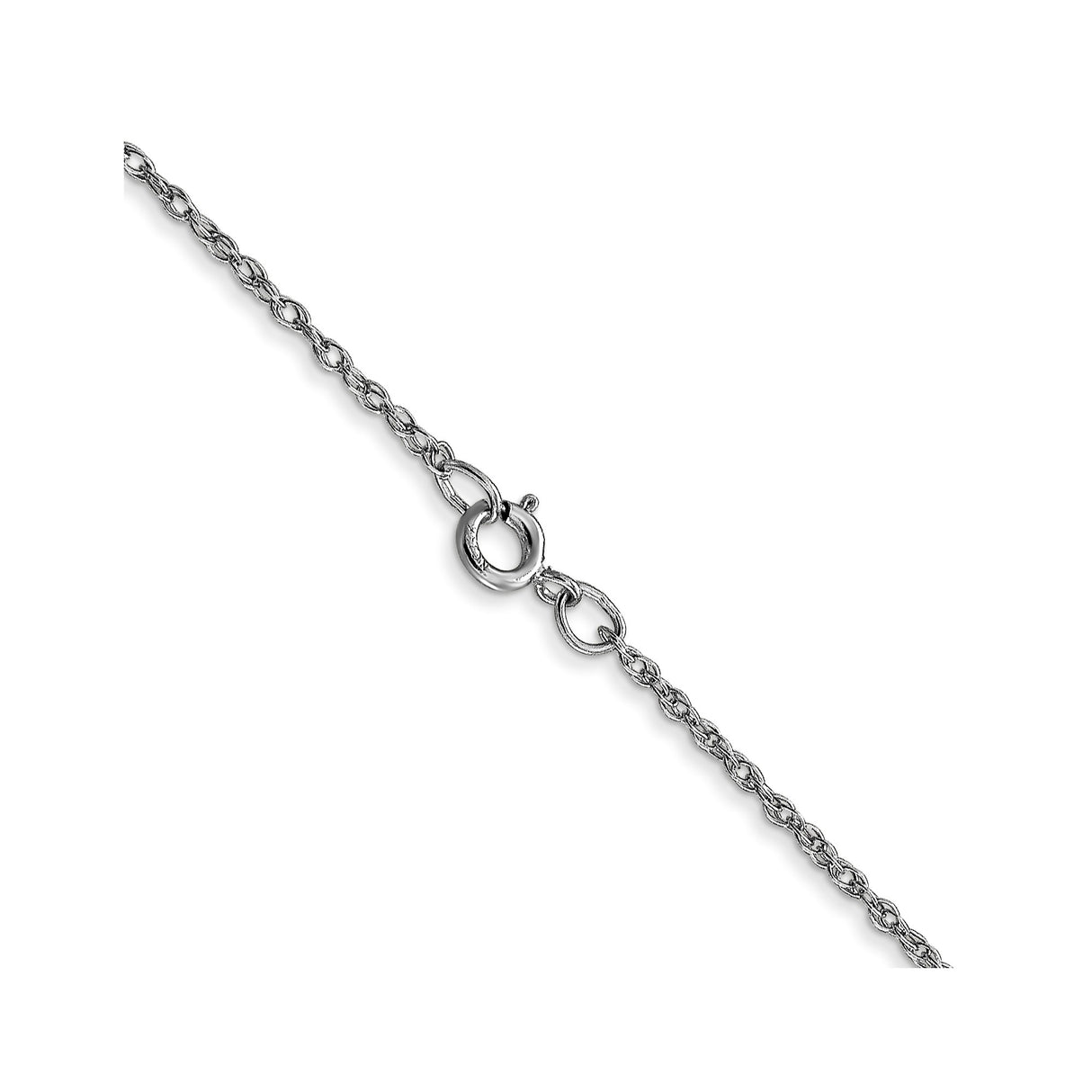 14K White Gold 0.95 mm Polished Chain Necklace, Solid alternate angle