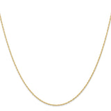 14K Yellow Gold 0.95 mm Polished Chain Necklace, Solid