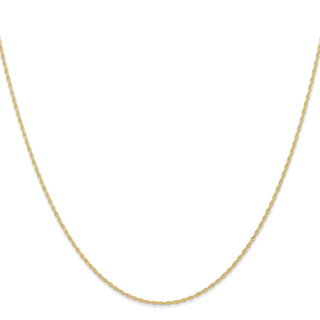 14K Yellow Gold 0.95 mm Polished Chain Necklace, Solid