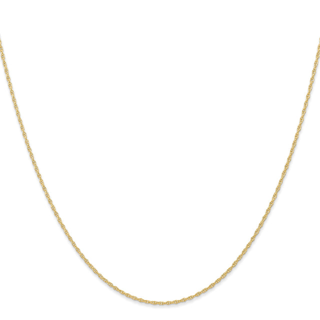 14K Yellow Gold 0.95 mm Polished Chain Necklace, Solid