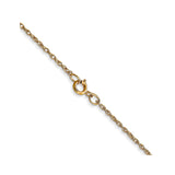 14K Yellow Gold 0.95 mm Polished Chain Necklace, Solid alternate angle