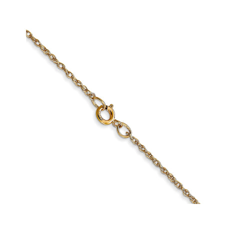 14K Yellow Gold 0.95 mm Polished Chain Necklace, Solid alternate angle