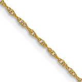 14K Yellow Gold 0.95 mm Polished Chain Necklace, Solid detail view