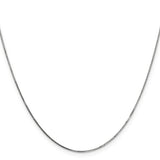 14K White Gold 0.8 mm Box Chain Necklace, Polished