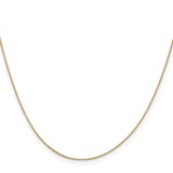 14K Yellow Gold 0.5 mm Box Chain Necklace, Polished