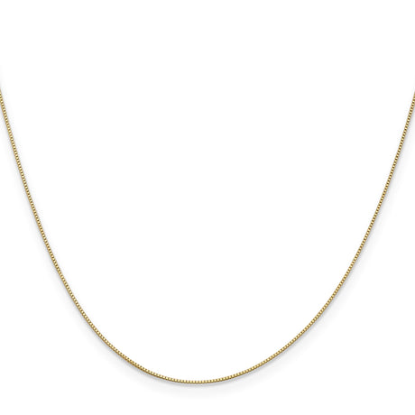 14K Yellow Gold 0.5 mm Box Chain Necklace, Polished