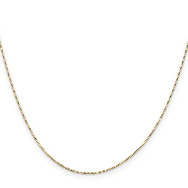14K Yellow Gold 0.5 mm Box Chain Necklace, Polished