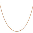 14K Rose Gold 1.15 mm Polished Chain Necklace, Solid