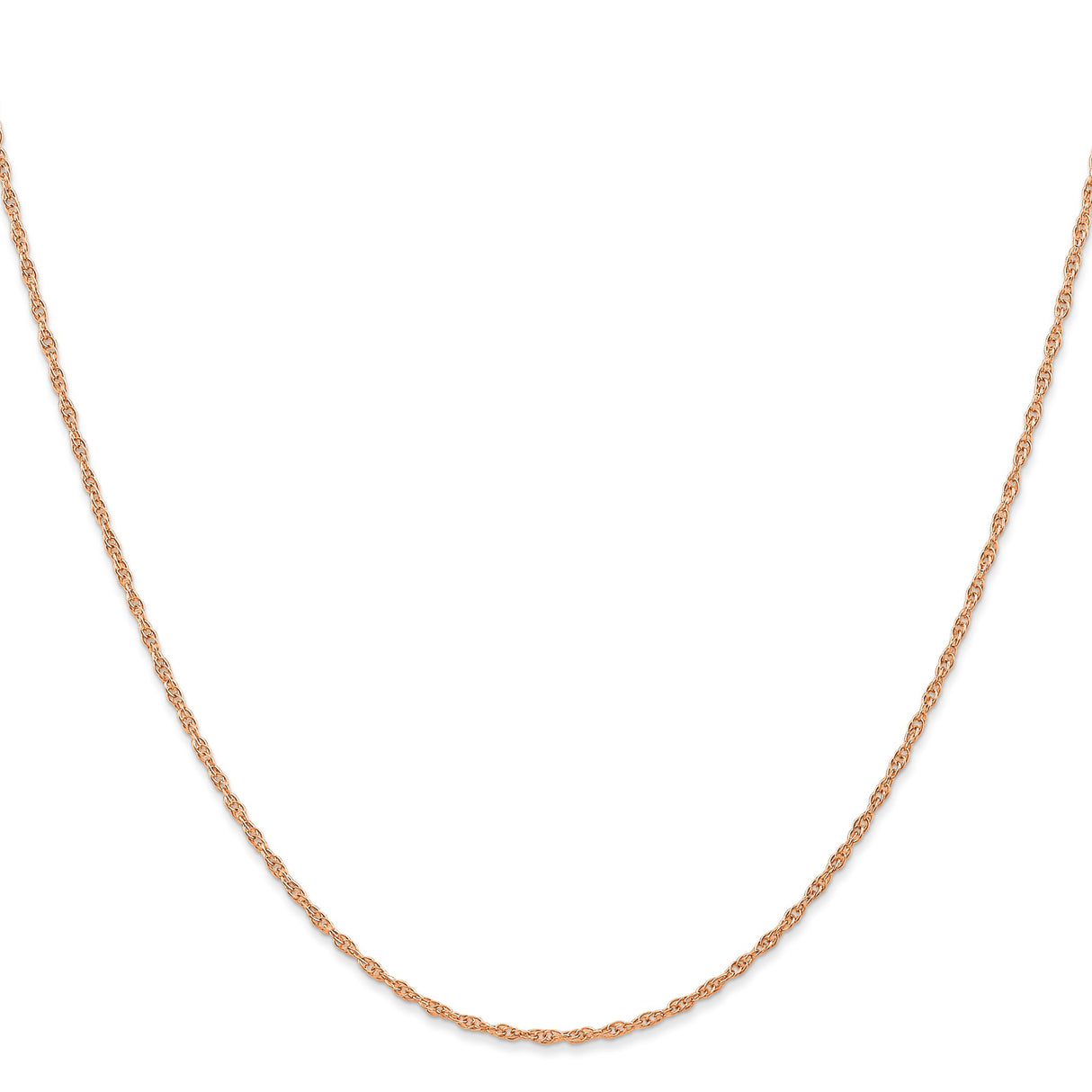 14K Rose Gold 1.15 mm Polished Chain Necklace, Solid