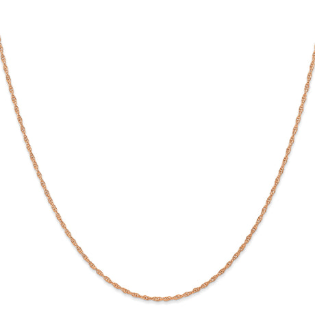 14K Rose Gold 1.15 mm Polished Chain Necklace, Solid