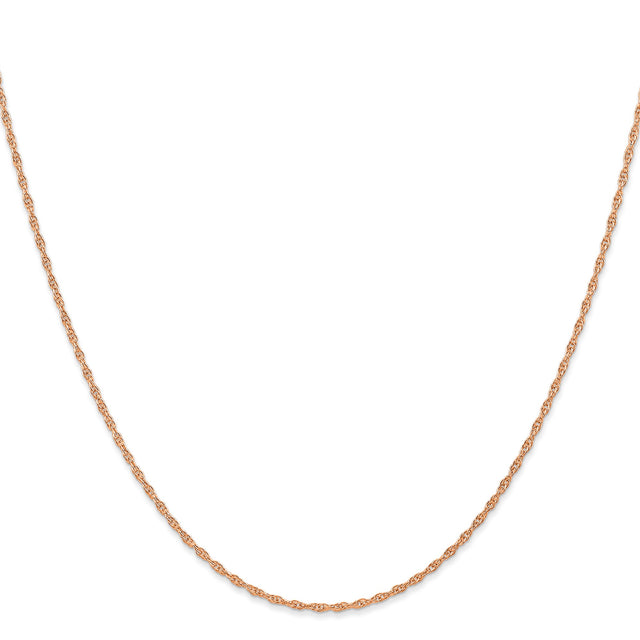 14K Rose Gold 1.15 mm Polished Chain Necklace, Solid