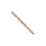 14K Rose Gold 1.15 mm Polished Chain Necklace, Solid detail view