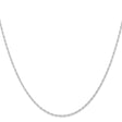14K White Gold 1.15 mm Polished Chain Necklace, Solid