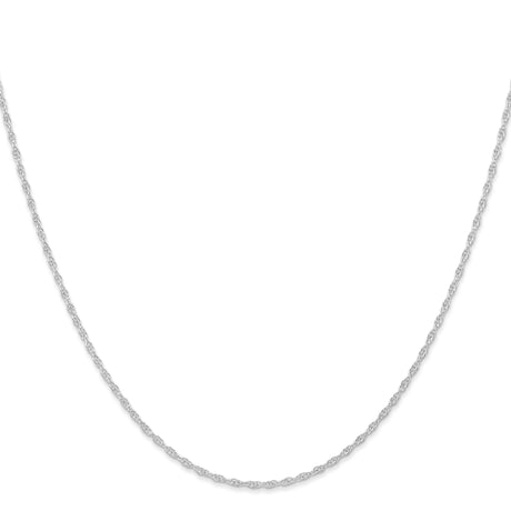 14K White Gold 1.15 mm Polished Chain Necklace, Solid