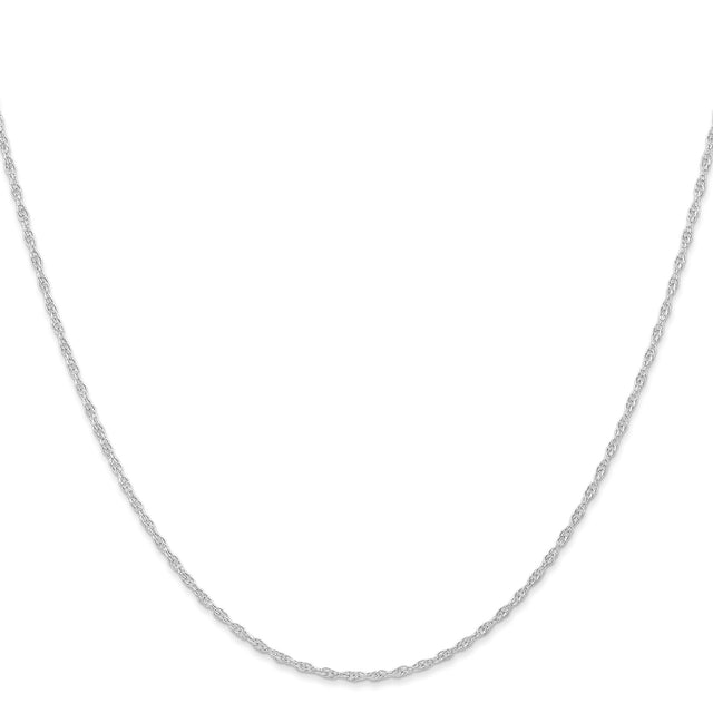 14K White Gold 1.15 mm Polished Chain Necklace, Solid