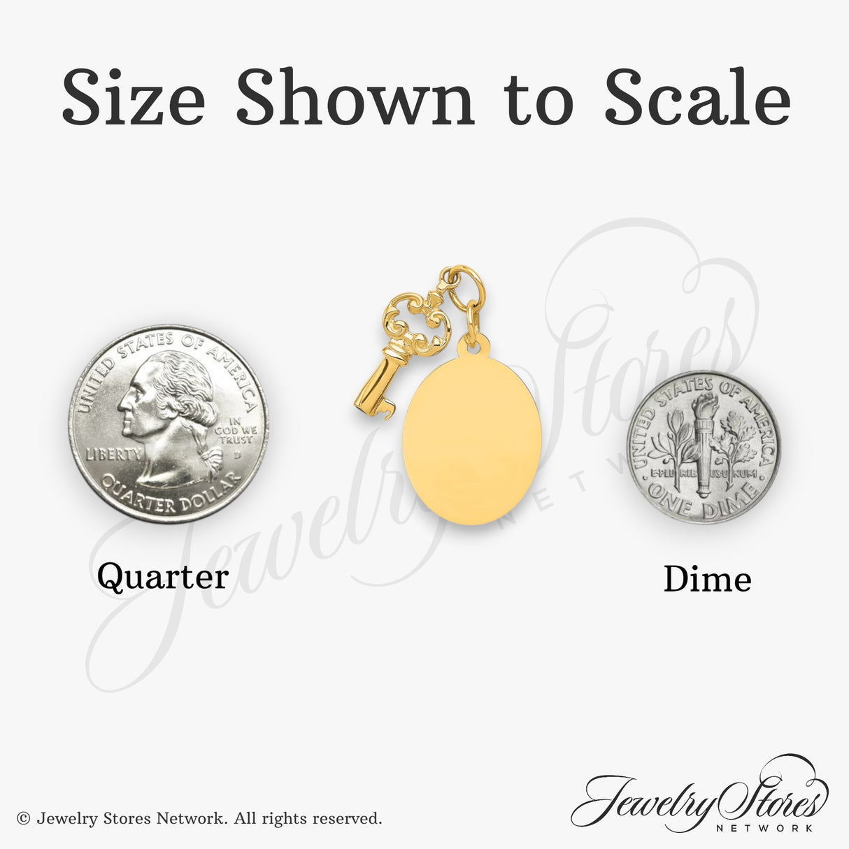 14k Yellow Gold Pendant with Vintage Key and Engravable Disc, Sentimental Charm for Women