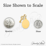 14k Yellow Gold Pendant with Vintage Key and Engravable Disc, Sentimental Charm for Women