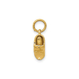 14k Yellow Gold Baby Shoe Charm Pendant, Detailed Slipper Design, Keepsake for Women or Unisex Wear