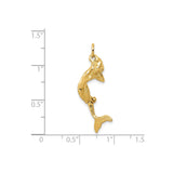 14k Yellow Gold Mermaid Pendant, Sculpted Nautical Charm with Mythical Ocean Design