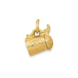 14k Yellow Gold Beer Stein Charm Pendant with Movable Lid, Vintage Bar Themed Jewelry