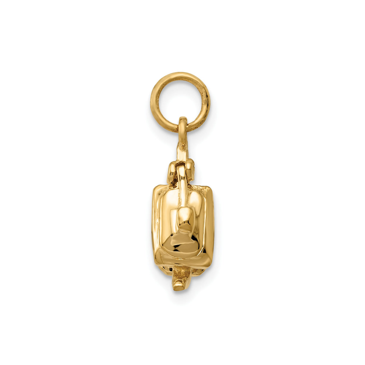 14k Yellow Gold Teapot Pendant Charm, 3D Miniature Design, Tea Lover Jewelry