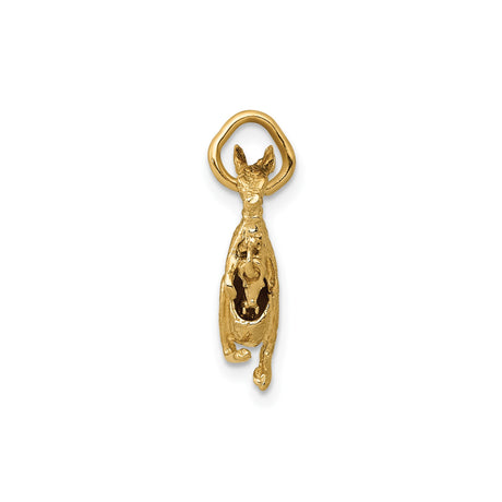 14k Yellow Gold Kangaroo Charm Pendant with Joey, Australian Wildlife Animal Jewelry