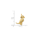14k Yellow Gold Kangaroo Charm Pendant with Joey, Australian Wildlife Animal Jewelry