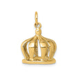 14k Yellow Gold Crown Pendant Charm with Openwork Royal Design for Men and Women