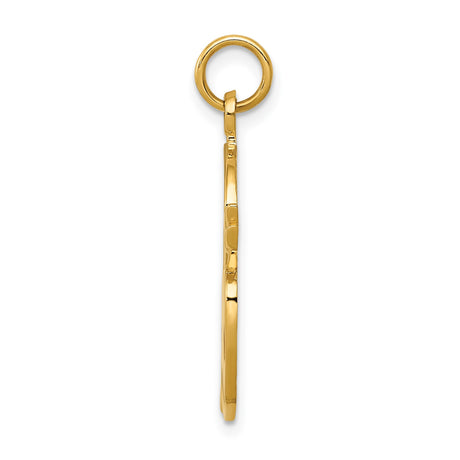 14k Yellow Gold Artist Palette Pendant with Enamel Paintbrush Design, Multicolor Art Charm