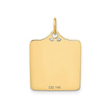 14k Yellow Gold Birth Certificate Charm Pendant with Blue Enamel Heart Detail