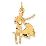 14k Yellow Gold Matador Pendant with Cape and Sword, Traditional Spanish Bullfighter Charm