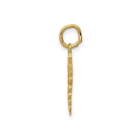 14k Yellow Gold Caduceus Pendant with Snake Wings Symbol, Medical Charm for Doctors or Nurses