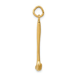 14k Yellow Gold Hammer Pendant, Polished Tool Symbol of Strength and Craftsmanship, Unisex Jewelry