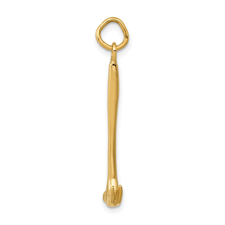 14k Yellow Gold Hammer Pendant, Polished Tool Symbol of Strength and Craftsmanship, Unisex Jewelry