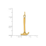14k Yellow Gold Hammer Pendant, Polished Tool Symbol of Strength and Craftsmanship, Unisex Jewelry