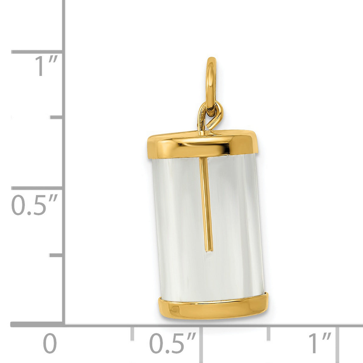 Hollow Fillable Vial Capsule with Glue-on Top Charm Pendant in Real 14k Yellow Gold