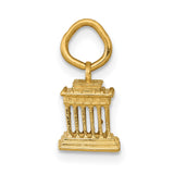 Lincoln Memorial Charm Pendant in Real 14k Yellow Gold