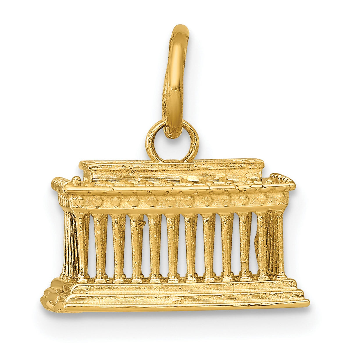 Lincoln Memorial Charm Pendant in Real 14k Yellow Gold