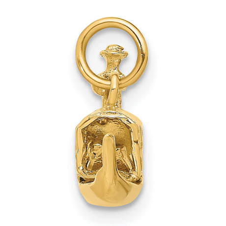14k Yellow Gold Gondola Pendant Charm with Gondolier and Passengers, Venetian Boat Design