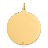 14k Yellow Gold Pendant, Happy Anniversary Heart Design, Engravable Romantic Charm for Women