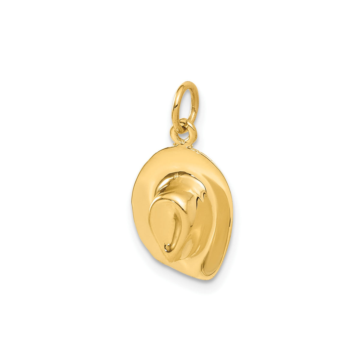 14k Yellow Gold Cowboy Hat Pendant Charm, Western Rodeo Style for Men or Women